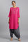 Pink Round Neck Embroidered kurta