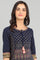 Blue Round Neck Printed kurta