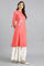 Pink Collar Neck Printed kurta