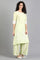 Green Round Neck Printed kurta