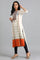 Off-White Round Neck Printed kurta