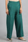 Teal Blue Solid Parallel Pants