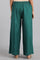 Teal Blue Solid Parallel Pants