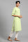 Green Mandarin Neck Solid kurta