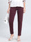 Dark Wine Ponte Smart Fit Kurti Pant