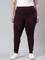 Brown Cotton Stretch Side Stripes Active Leggings
