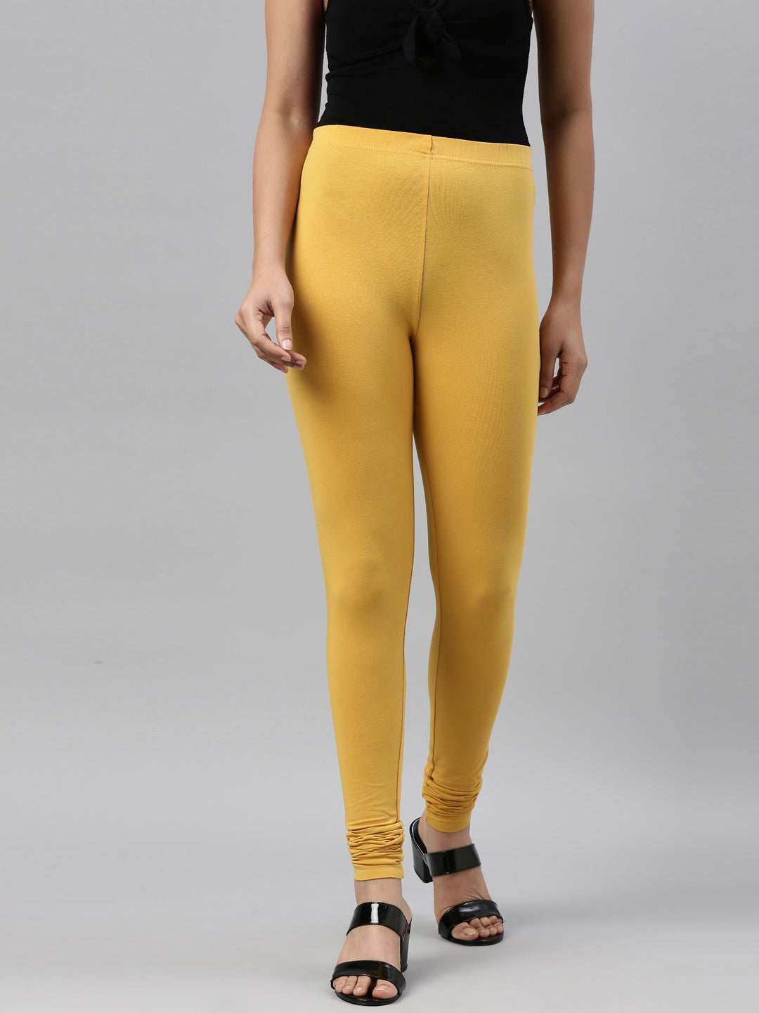 Lyra Golden Cotton Full Length Leggings