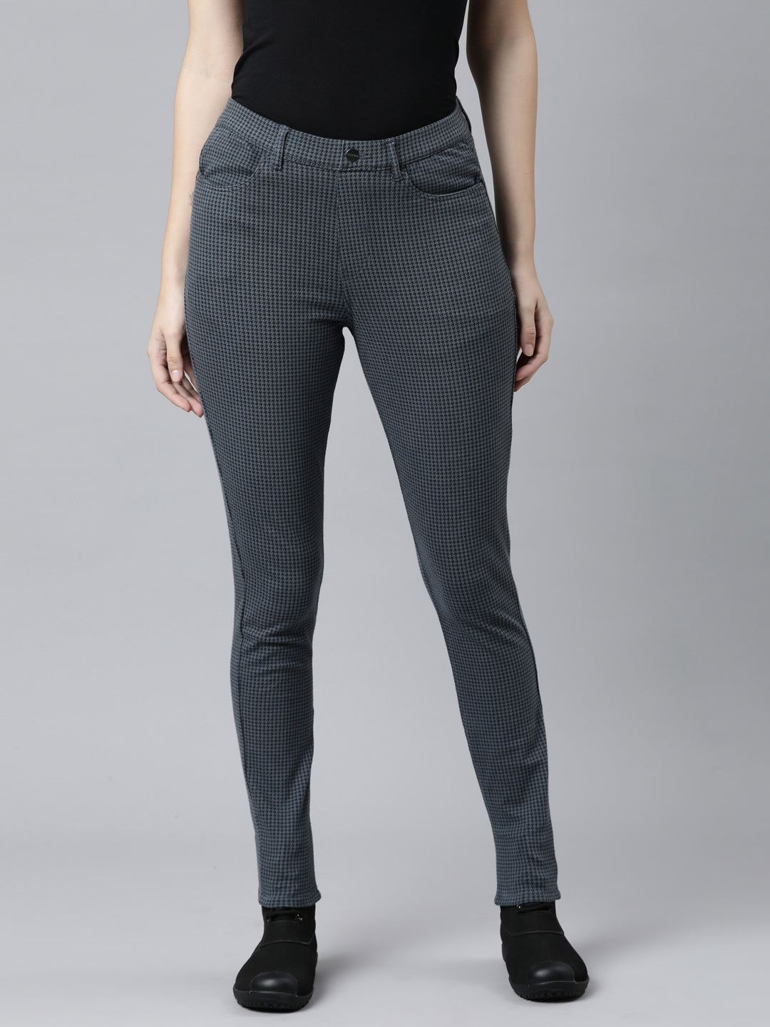 Women Printed Navy Warm Jeggings