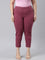 Women Solid Plum Mid Rise Cropped Jeggings