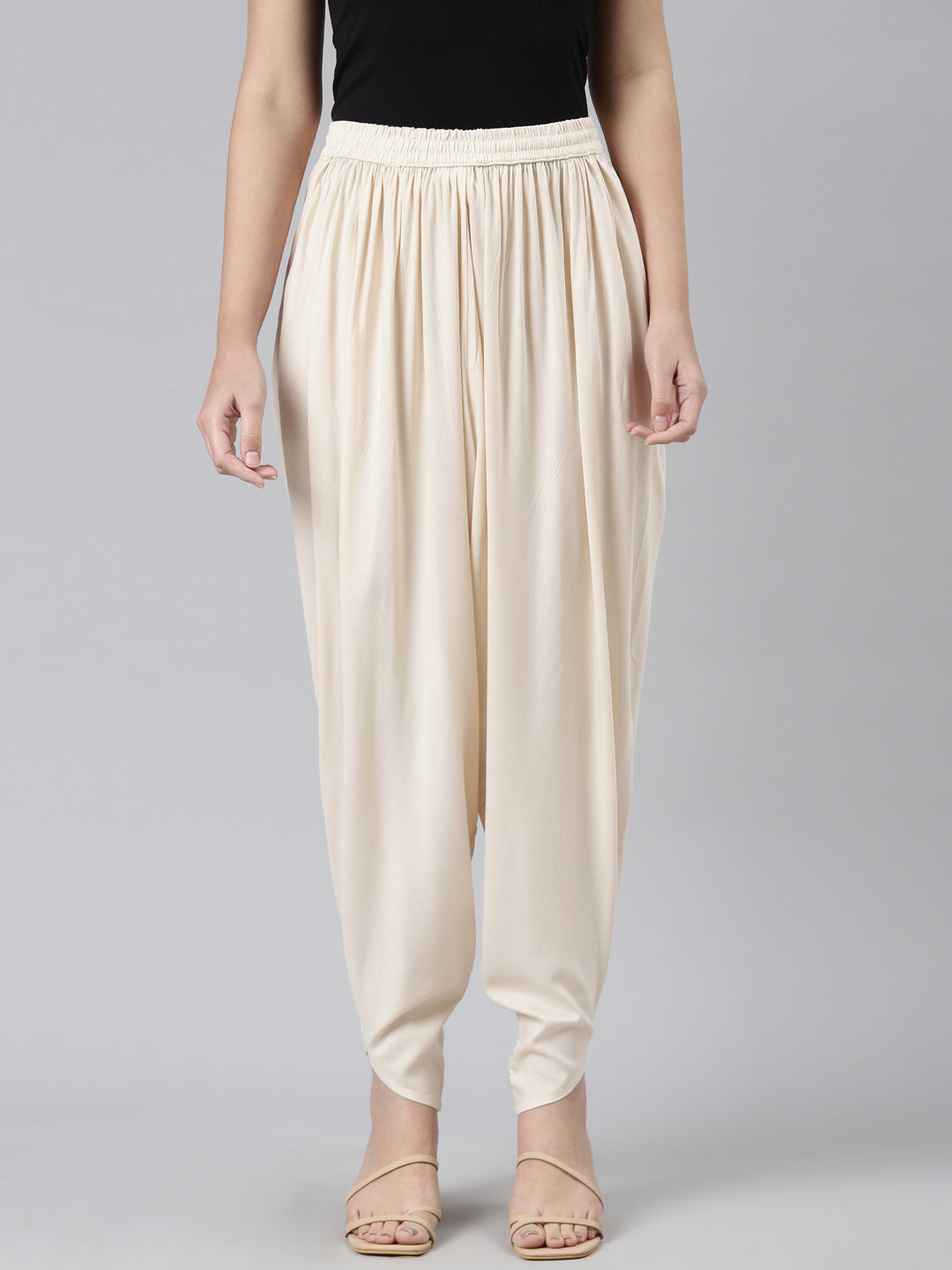 Buy Black Dhoti Pants With Metal Hanging Trim Online - W for Woman