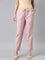 Women Solid Light Pink Mid Rise Linen Pencil Pants