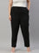 Women Striped Black Linen Slim Fit Pencil Pants