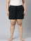 Women Printed Black Mid Rise Viscose Lounge Shorts