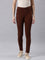 Women Solid Dark Brown Super Stretch Jeggings