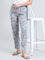 Blue Woven Viscose Printed Lounge Pants