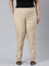 Women Solid Light Beige Cotton Pencil Pant