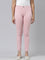 Girls Solid Baby Pink Jeggings