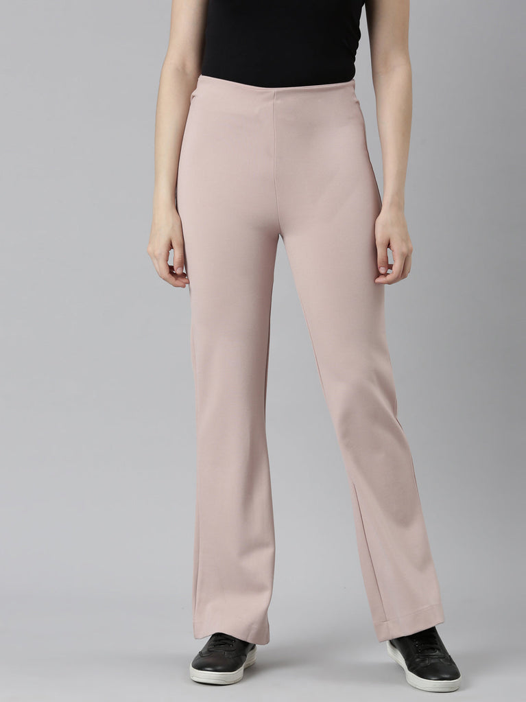 Women Solid Baby Pink Stretch Ponte Pants – Cherrypick