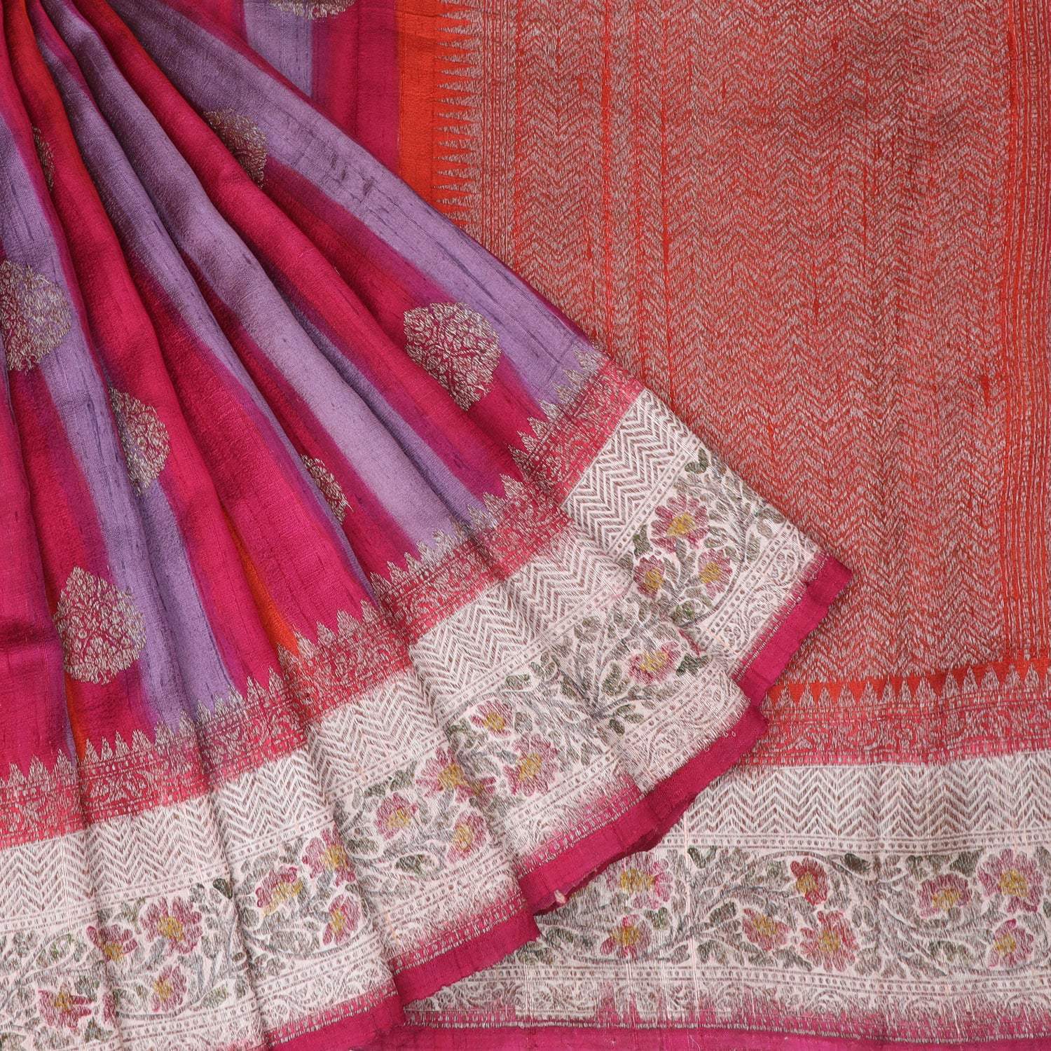 Pure Banarasi Handloom Meena-Tussar Saree - BanarasiSaree.com