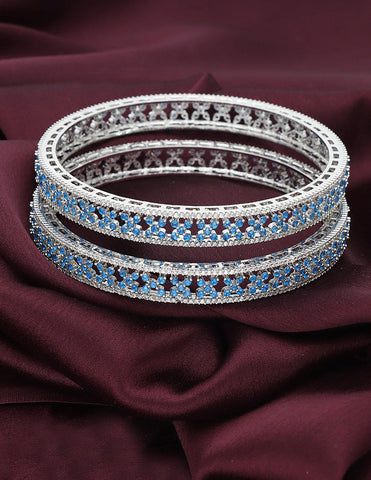 Designer Zircon Rhodhium Plated Bangles ZBGL10955