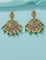 Designer Radiant Emerald Matt Kempu Necklace Set