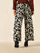 Nuon Black Floral Printed Blended Linen Pants