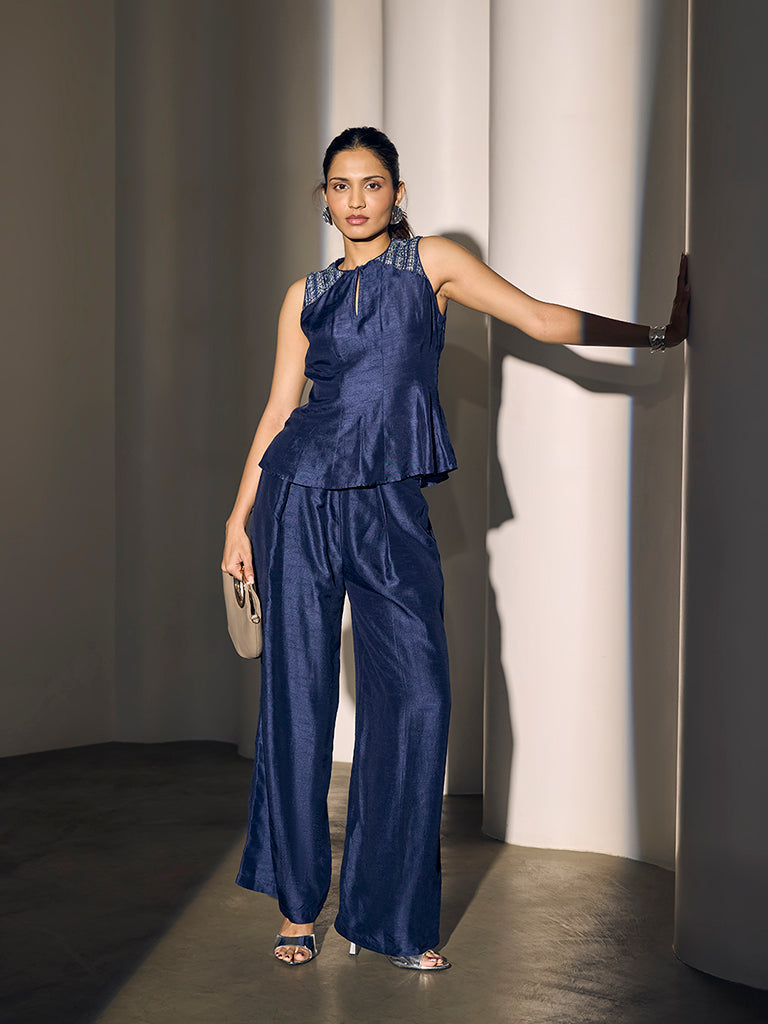 Embellished Top - Navy