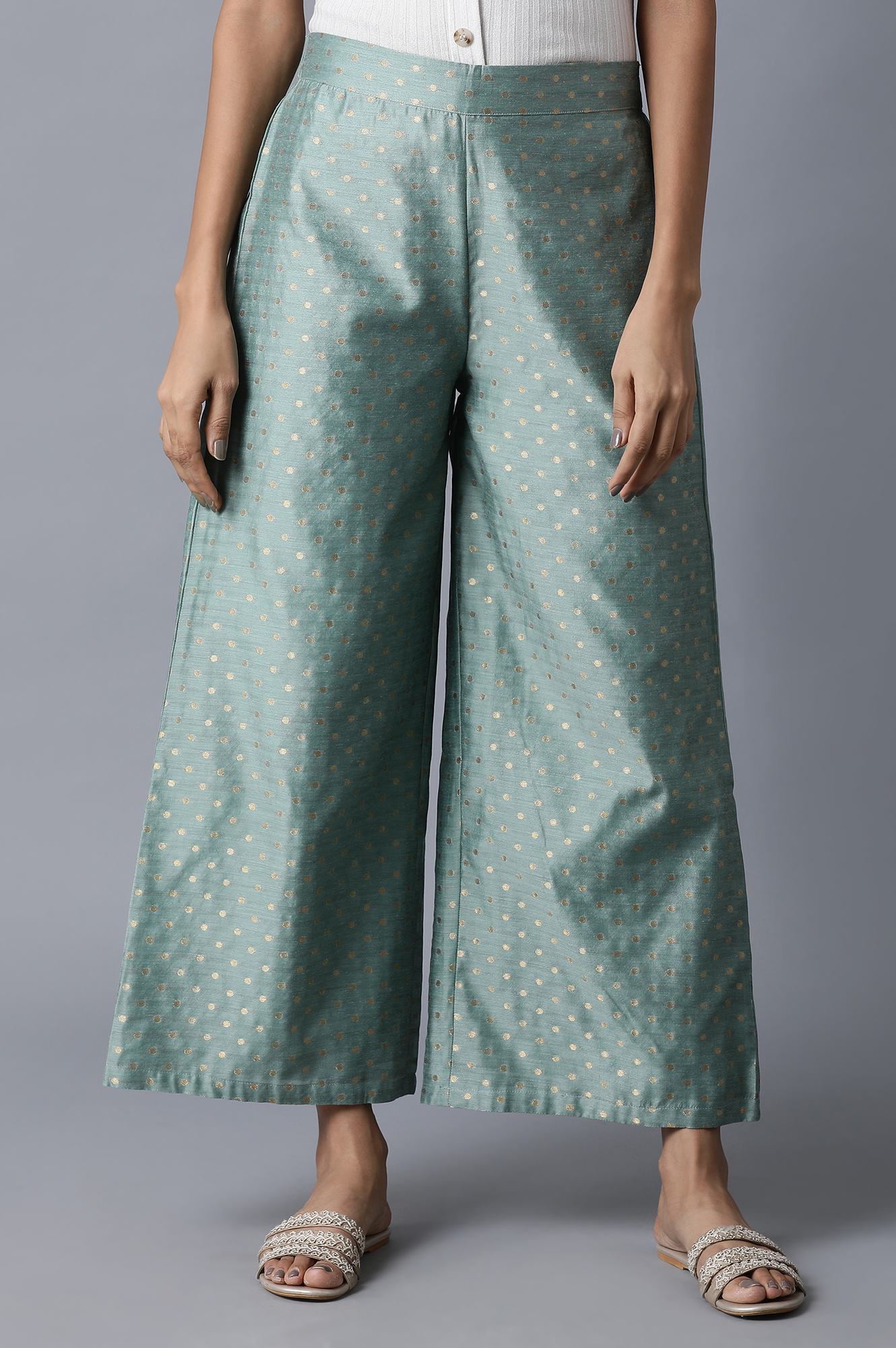 Light Green Jacquard Parallel Pants