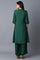 Dark Green A-Line kurta-Pant Set