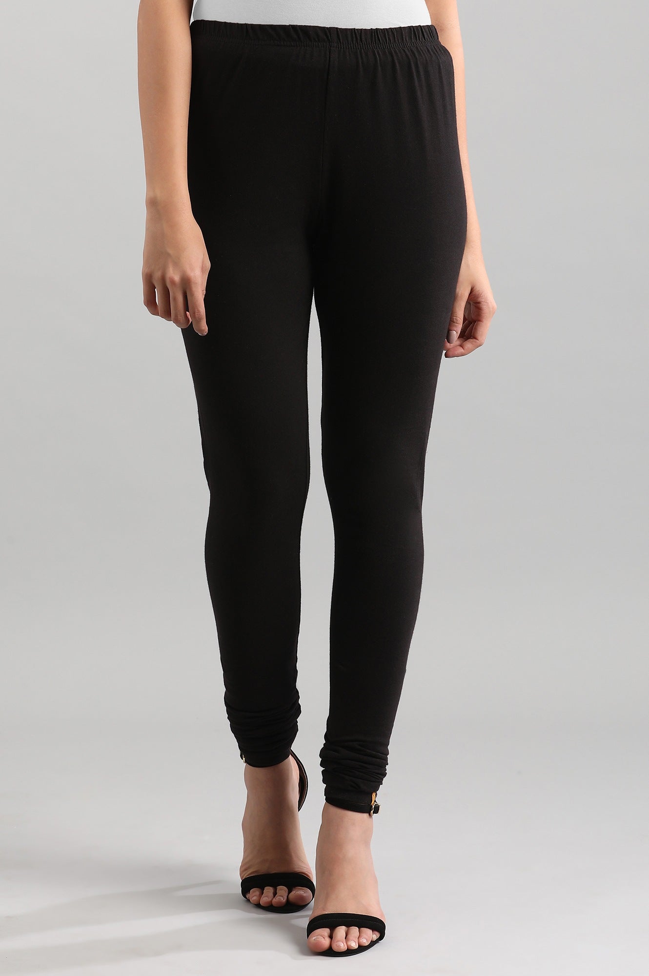 Black Solid Churidar