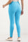 Blue Solid Skinny Fit Cotton Tights With Elasticated Waistband