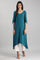 Blue V-Neck Yarn-dyed Liva kurta