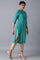 Teal Mandarin Neck Embroidered kurta