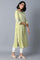 Green Shantung Straight kurta