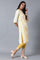 Yellow Round Neck Printed kurta