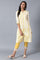 Yellow Round Neck Printed kurta