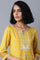 Mustard Yellow Printed Straight kurta