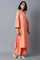 Bright Orange Khadi kurta