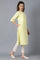 Yellow Round Neck Solid kurta