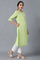 Green Round Neck Solid kurta