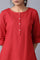 Red Round Neck Solid kurta