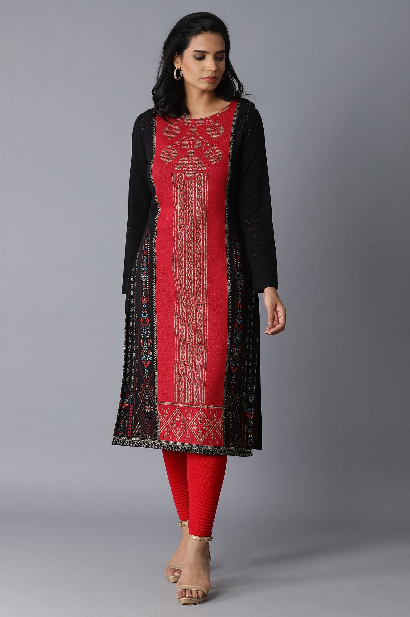 Raspberry Rose Straight Winter kurta