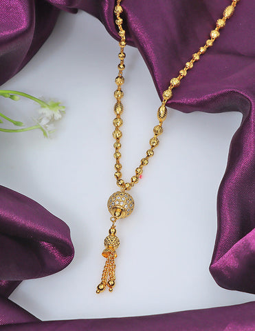 Designer Golden Tassel Elegance Haaram Thali Chain