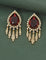 Designer Zirconia Gold Polish Crimson Royal Drop Dangler Earrings