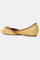 W Mustard Embroidered Closed Flat-Szaira