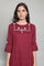 Maroon Solid kurta with Embroidery