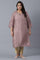 Mauve Solid kurta with Embroidery