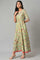 Light Green Embroidered Flared Dress