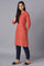 Rust Straight Dobby kurta