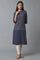 Navy Blue Yarn Dyed kurta